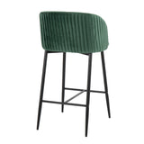 Fran - Pleated Waves Contemporary, Fixed Height Counter Stool (Set of 2) - Furniture Home Direct
