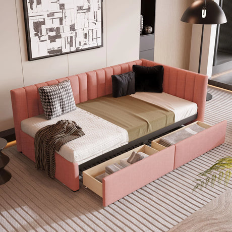 Upholstered Daybed, Sofa Bed Frame, No Box Spring Needed - Furniture Home Direct