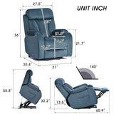 Power Lift Chair Recliner With Remote Control - Navy Blue - Furniture Home Direct