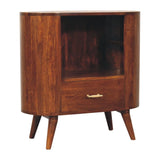 Cortez - T Bar Open Slot Cabinet - Dark Brown - Furniture Home Direct