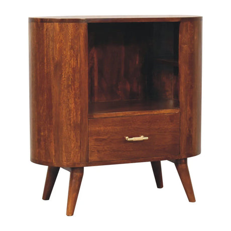 Cortez - T Bar Open Slot Cabinet - Dark Brown - Furniture Home Direct
