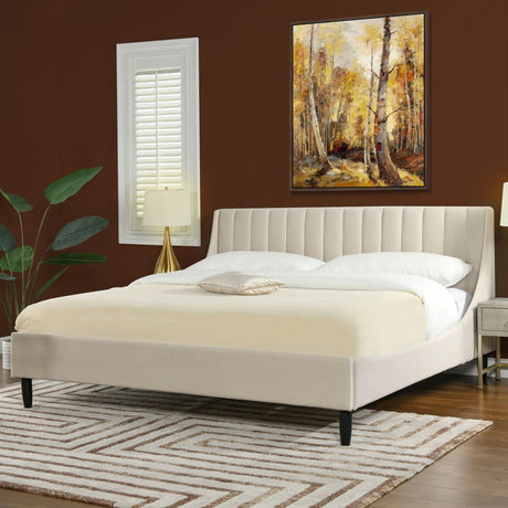 Aspen - Vertical Tufted Modern Headboard Platform Bed Set - Furniture Home Direct