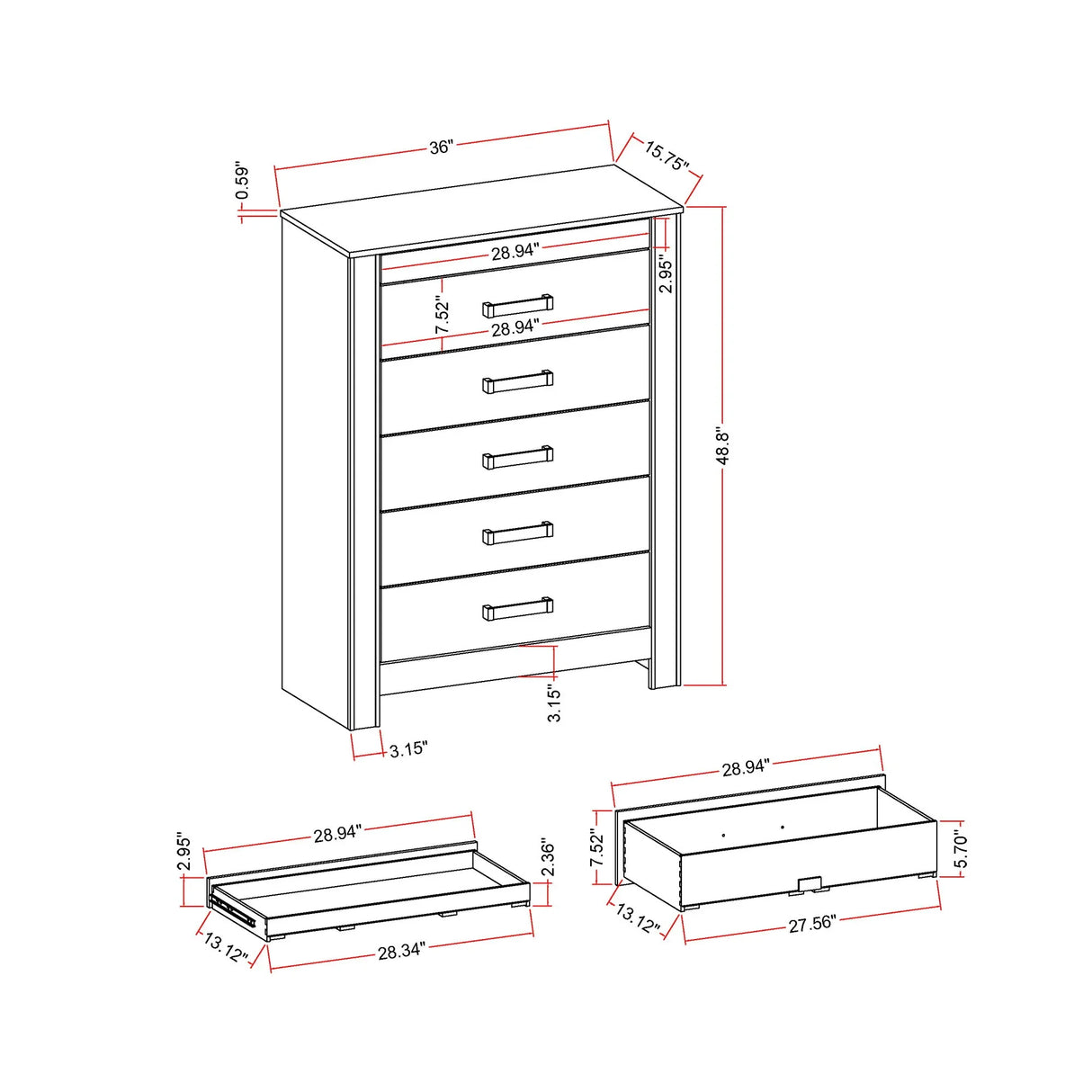Lorenzo - Chest With Hidden Jewelry Compartment And Bar Handle - Silver - Furniture Home Direct