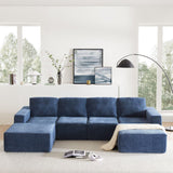 Modular U Shaped Sectional With Ottomans, Luxury Cloud Floor Couch With Deep Seat Fully Compressed Upholstered Sofa - Furniture Home Direct