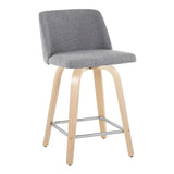 Toriano - Contemporary Fixed Height Counter Stool With Swivel With Square Footrest (Set of 2) - Furniture Home Direct