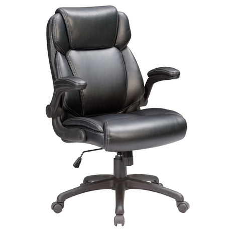 Modern Adjustable Office Chair Leather Upholstered Swivel Chair With Butterfly Mechanism Headrest - Gray - Furniture Home Direct