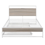 Platform Bed Frame With Trundle, USB Ports And Slat Support, No Box Spring Needed - Furniture Home Direct