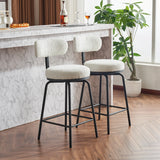 Counter Height Bar Stool Swivel Fabric Upholstery White - Furniture Home Direct