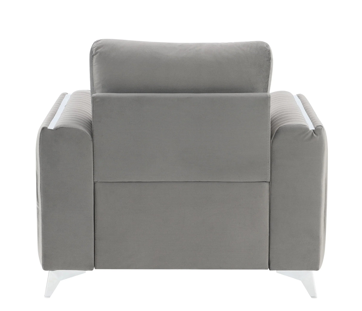 Wenona Gray Velvet 3Pcs Living Room Set (Sofa, Loveseat, Chair) - Furniture Home Direct