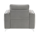 Wenona Gray Velvet 3Pcs Living Room Set (Sofa, Loveseat, Chair) - Furniture Home Direct