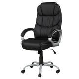 Upholstered Office Chair, Adjustable Height Swivel Chair - Black - Furniture Home Direct