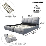 Luxury Upholstered Platform Bed With Oversized Padded Backrest And Solid Wood Frame - Furniture Home Direct