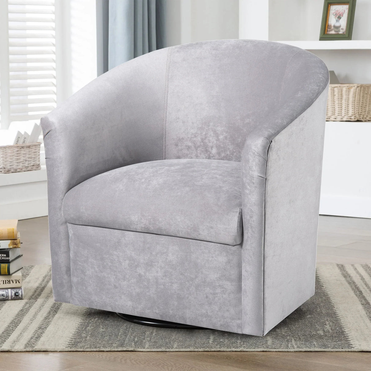 Eden - Swivel Chair With Microfiber Upholstery And Hardwood Frame - Furniture Home Direct