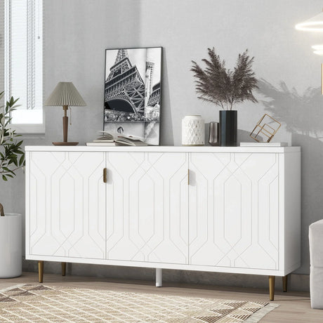 Modern TV Stand With 3 Doors And Adjustable Shelves - Furniture Home Direct
