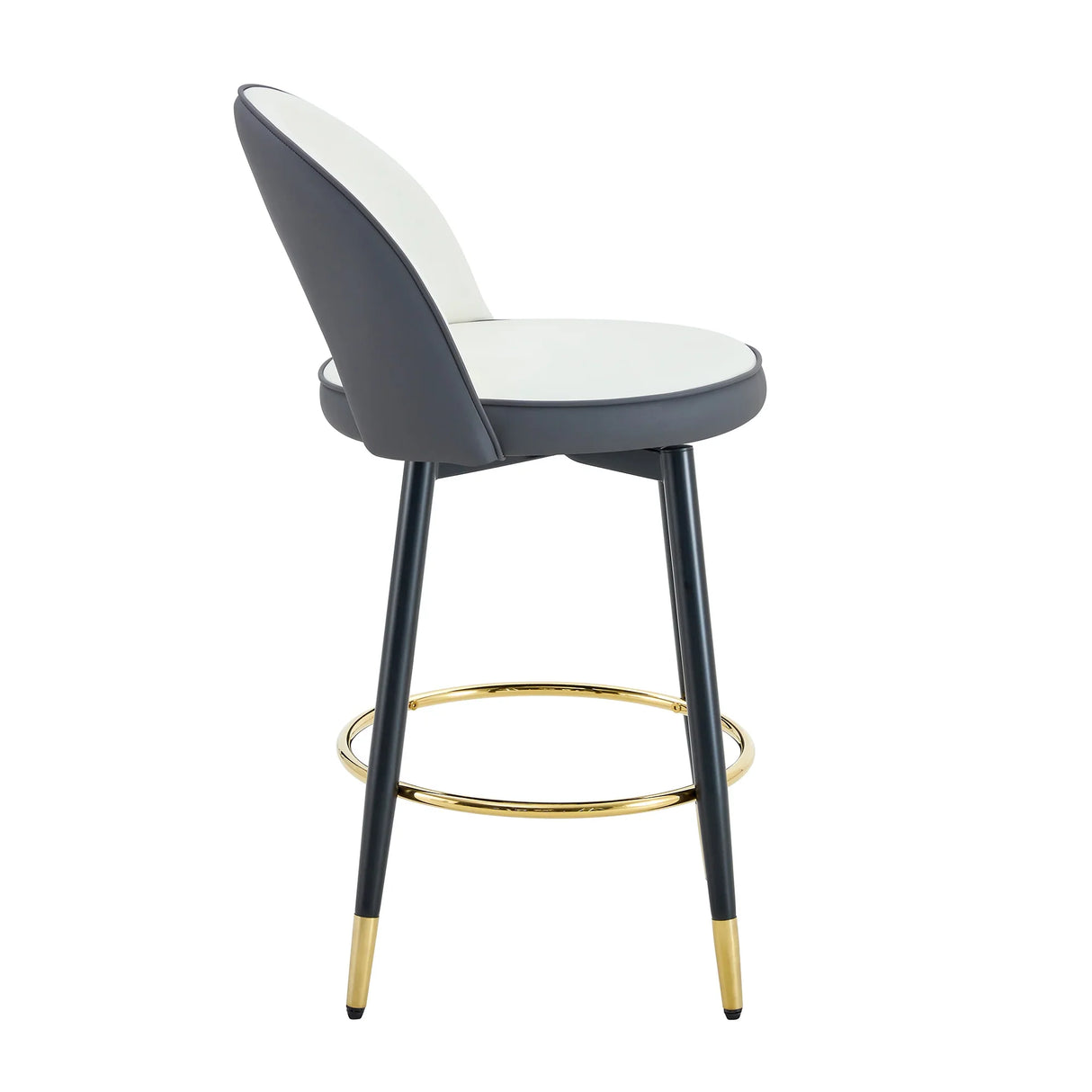 Bar Stool Set Modern Upholstered Two Tone White and Gray - Furniture Home Direct