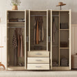 6 Doors Wardrobe Storage For Bedroom, With Big Drawers - Furniture Home Direct