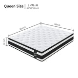 12" Breathable Hybrid Mattress, Memory Foam, Individual Pocket Springs - Furniture Home Direct
