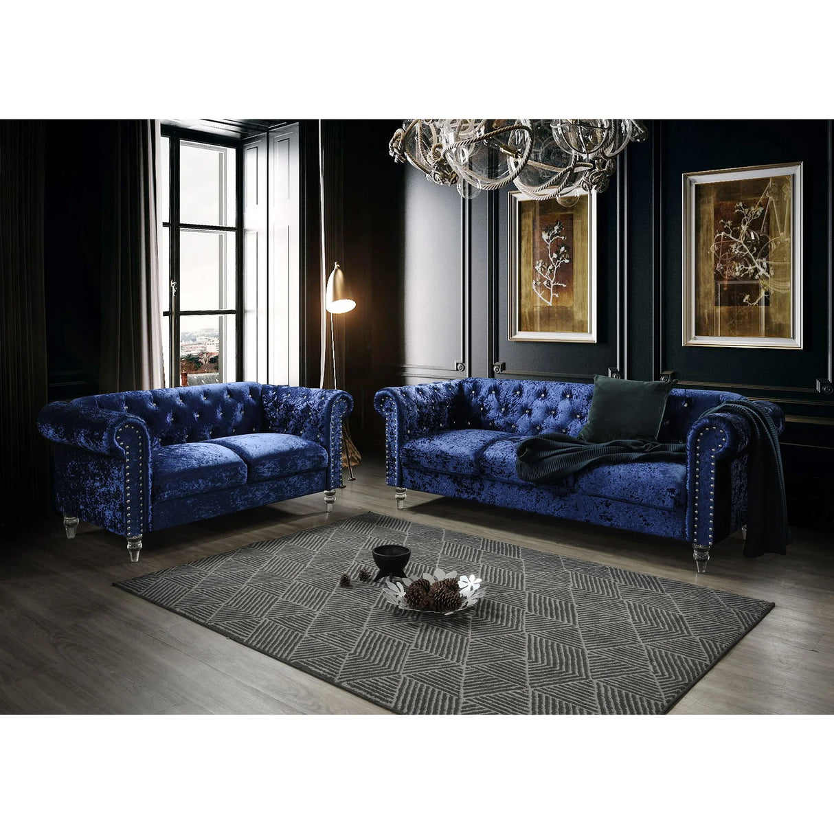 Anina - Loveseat - Blue - Furniture Home Direct