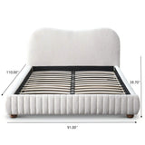 Norme - Queen Size Upholstered Low Profile Platform Bed - Cream - Furniture Home Direct