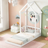 House-Shaped Roof Headboard Floor Bed, (Without Slats) - Furniture Home Direct