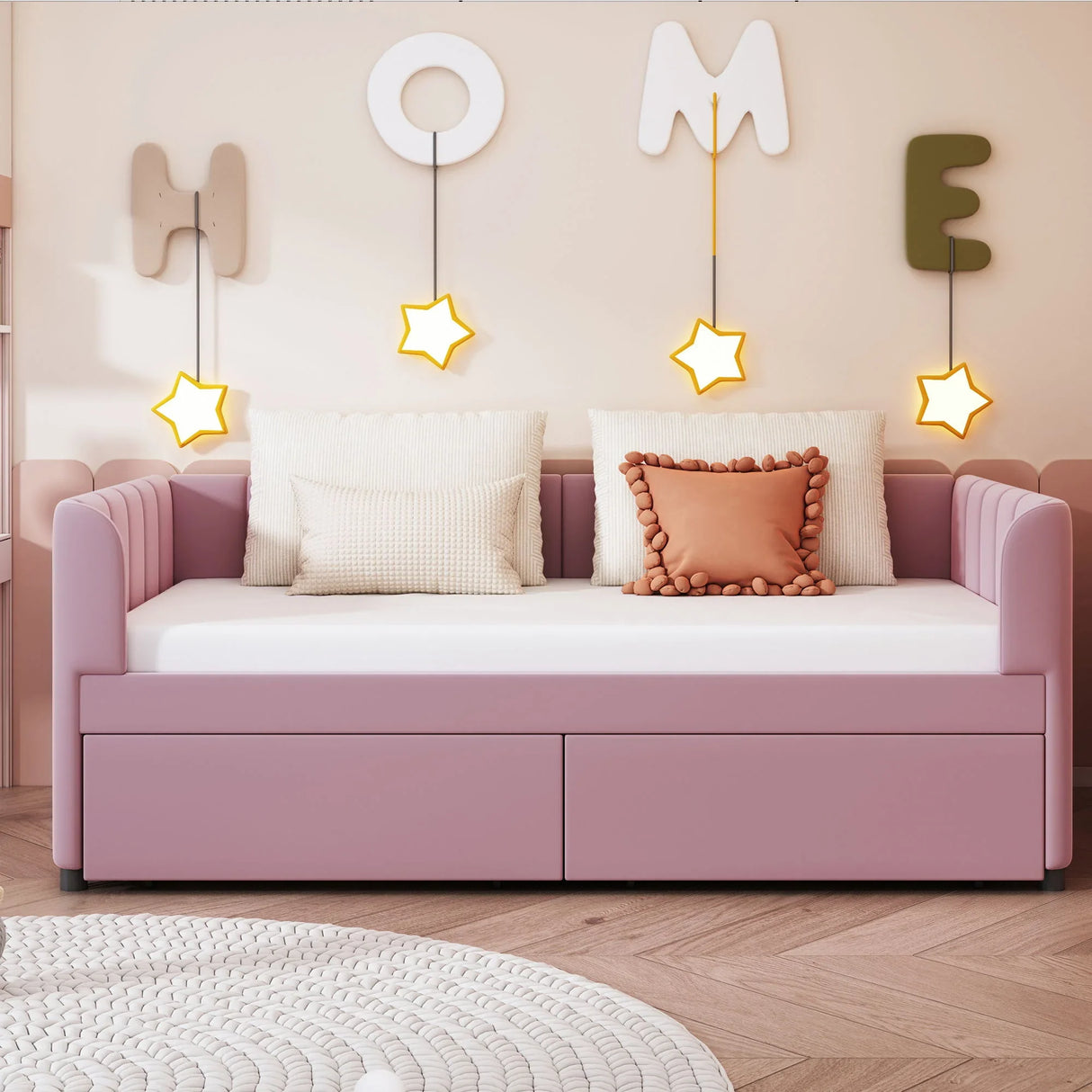 Upholstered Daybed With Ergonomic Design Backrest - Furniture Home Direct