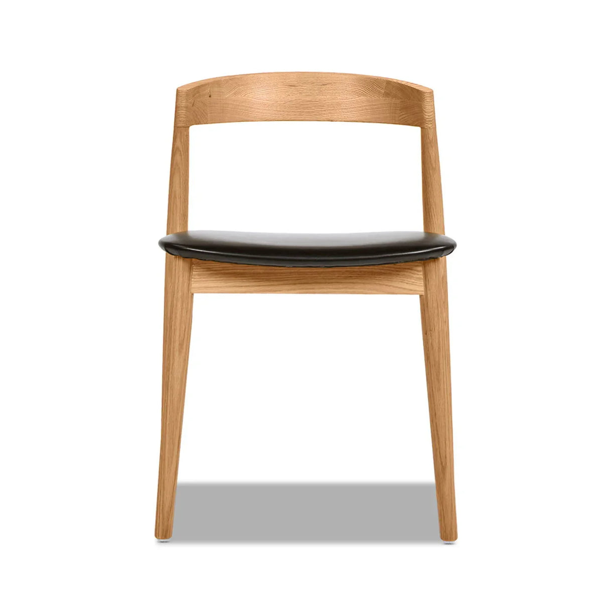 Raven - Stacking Sculpted Oak Dining Chair - Warm Natural Brown / Black - Furniture Home Direct