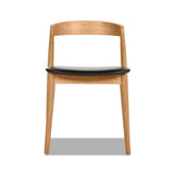 Raven - Stacking Sculpted Oak Dining Chair - Warm Natural Brown / Black - Furniture Home Direct