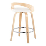 Grotto - Contemporary Fixed Height Counter Stool With Swivel With Round Footrest (Set of 2) - Furniture Home Direct