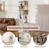 Free Standing 360° Revolving Shoe Organizer for 24 Pairs of Shoes (6-Tier White) - Furniture Home Direct