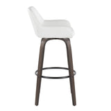 Daniella - Contemporary Fixed Height, Barstool With Swivel With Round Footrest (Set of 2) - Furniture Home Direct