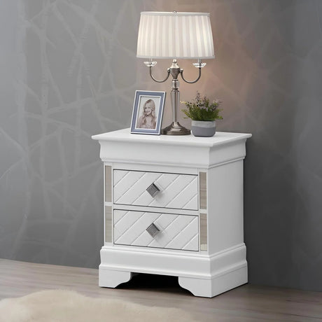 Verona - Accent Nightstand - Silver Champagne - Furniture Home Direct