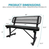 Outdoor Steel Bench With Backrest - Furniture Home Direct