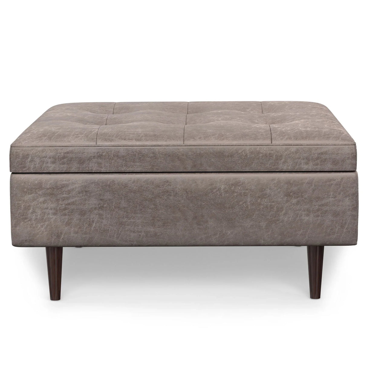 Shay - Large Square Coffee Table Storage Ottoman Mid-Century Style - Furniture Home Direct
