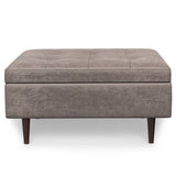 Shay - Large Square Coffee Table Storage Ottoman Mid-Century Style - Furniture Home Direct