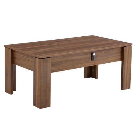 Multi Functional Coffee Table With Password Lock, Suitable For Storing Firearms And Wine - Walnut - Furniture Home Direct