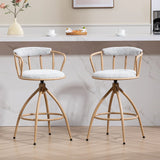 Counter Height Stool Swivel Set Of 2 Open Back Beige - Furniture Home Direct