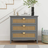 3 Drawer Cabinet, Natural Rattan, American Furniture - Furniture Home Direct