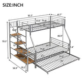 Metal Bunk Bed With Trundle And Storage Staircase - Furniture Home Direct