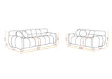 Marshmallow 2 PC Living Room Set (Sofa and Love Seat) - Orange - Furniture Home Direct