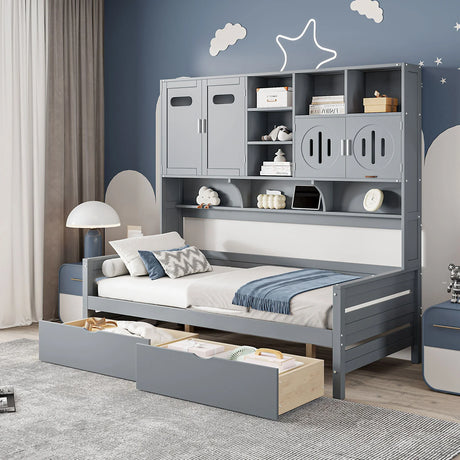 Daybed With All-In-One Cabinet And Shelf - Furniture Home Direct