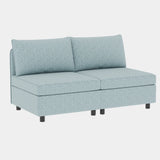 3 Piece Modular Living Room Set With Sofa, love seat and Chair, Sea Foam - Furniture Home Direct