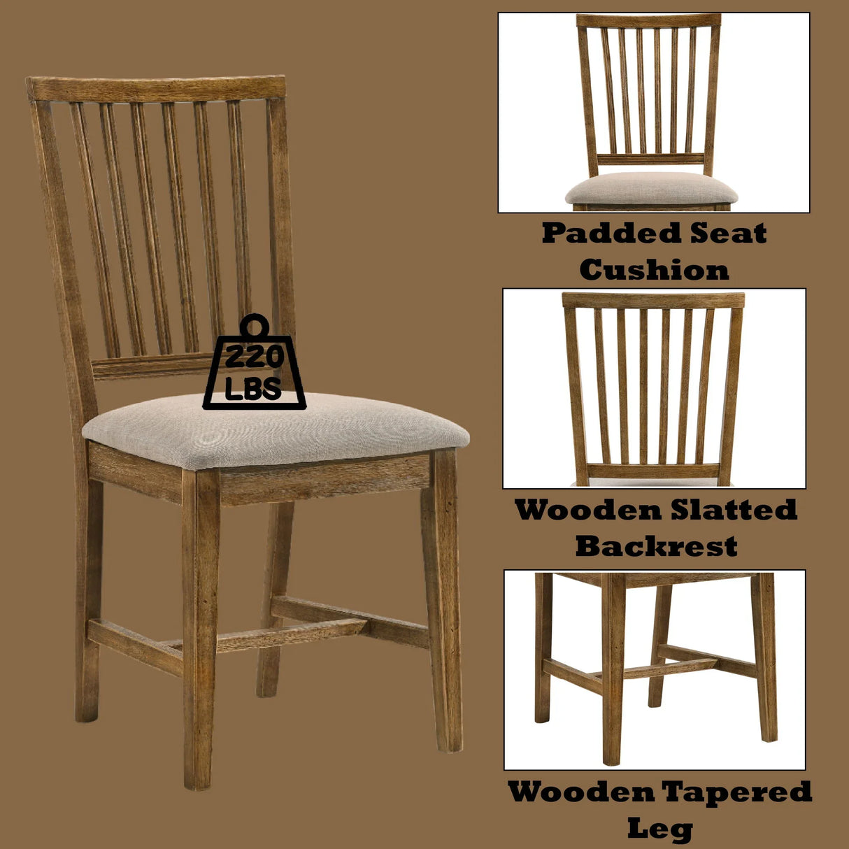 Wallace II - Side Chair (Set of 2) - Oak / Tan - Furniture Home Direct