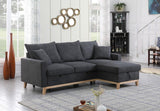 Colton - Woven Reversible Sleeper Sectional Sofa With Storage Chaise - Dark Gray - Furniture Home Direct