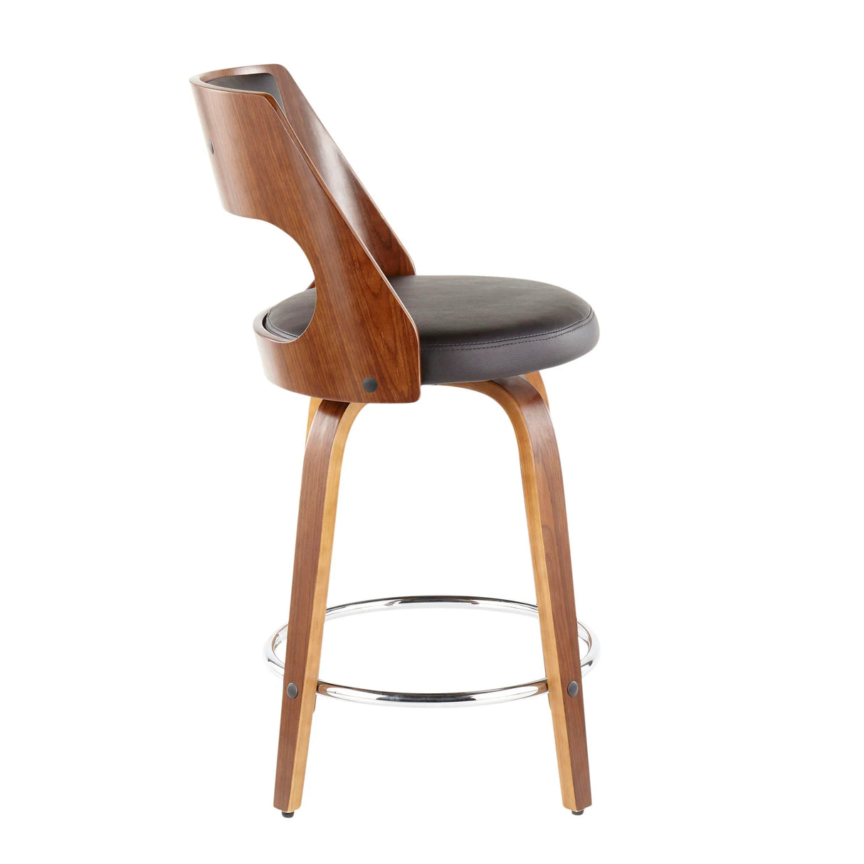 Cecina - Mid-Century Modern Fixed Height Counter Stool With Swivel And Round Footrest (Set of 2) - Furniture Home Direct