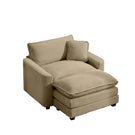 Classic Modern Comfortable Single Chair Deep Seat Sofa With Footstool - Furniture Home Direct