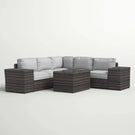 Modern Patio Rattan Sectional Set With Cushions - Furniture Home Direct