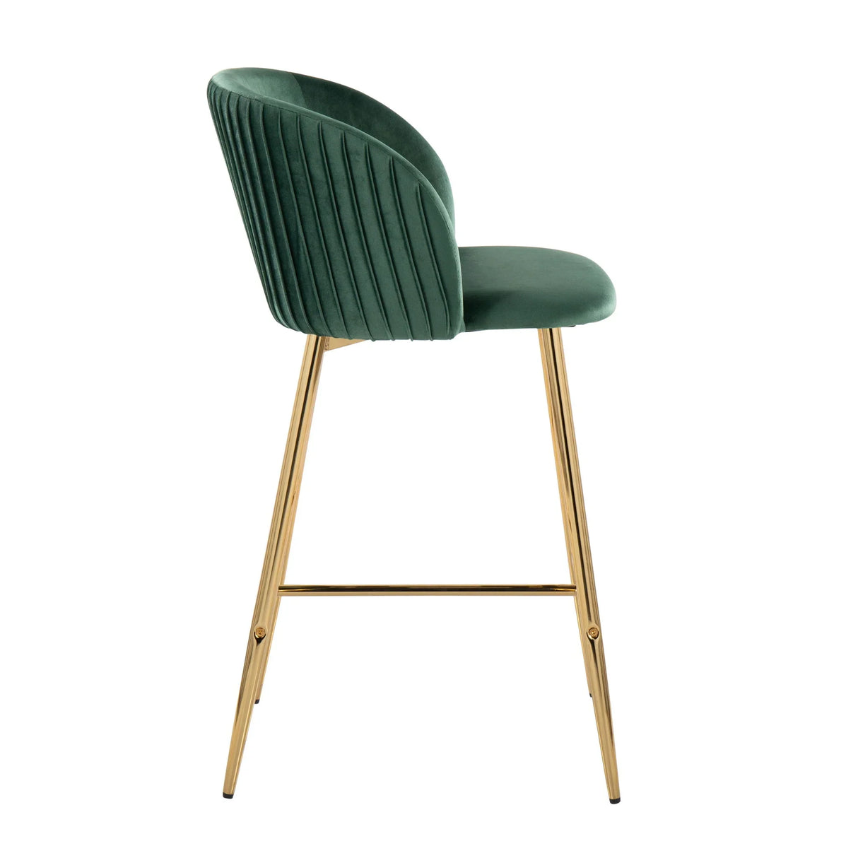 Fran - Pleated Contemporary / Glam Fixed Height Counter Stool (Set of 2) - Furniture Home Direct