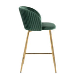 Fran - Pleated Contemporary / Glam Fixed Height Counter Stool (Set of 2) - Furniture Home Direct
