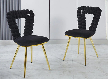 Modern Chair With Iron Tube Legs, Soft Cushions And Comfortable Backrest, Suitable For Dining Room, Living Room, Cafe, Hairball Back - Furniture Home Direct