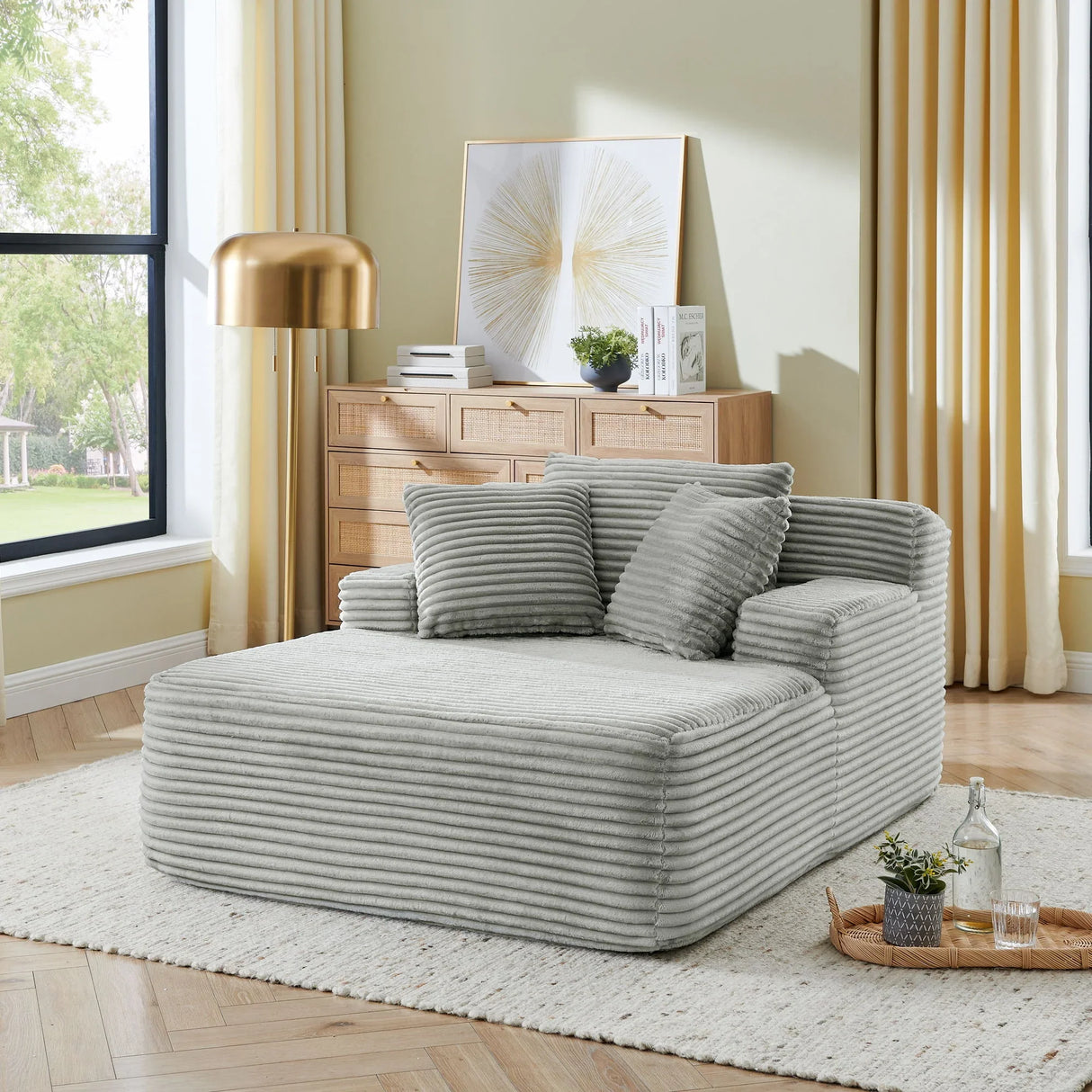 Modern Single Lazy Sofa Lounge Chair With High Density Foam - Furniture Home Direct